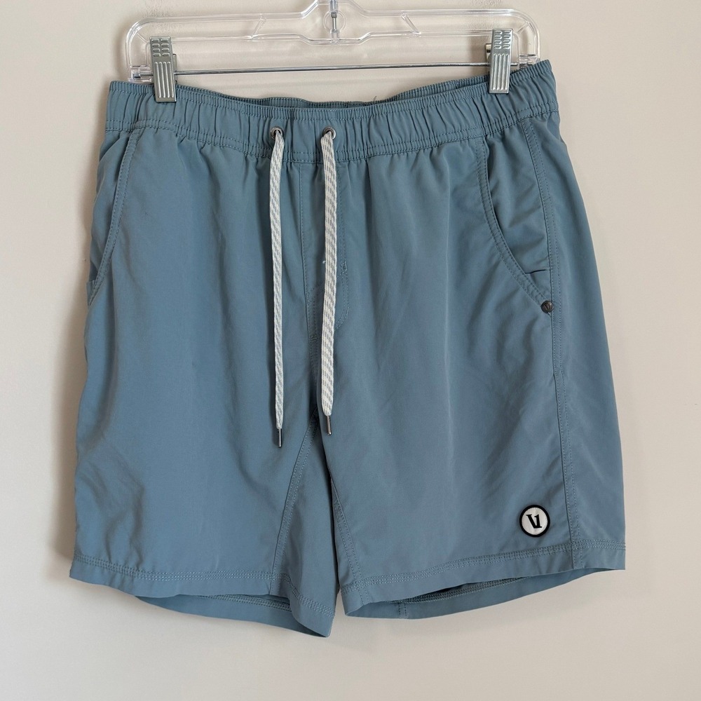 Vuori Kore Shorts Mens Medium Blue Athletic Lined Training 7" Inseam